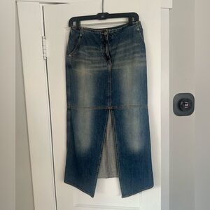 Denim m Skirt with Front Slit